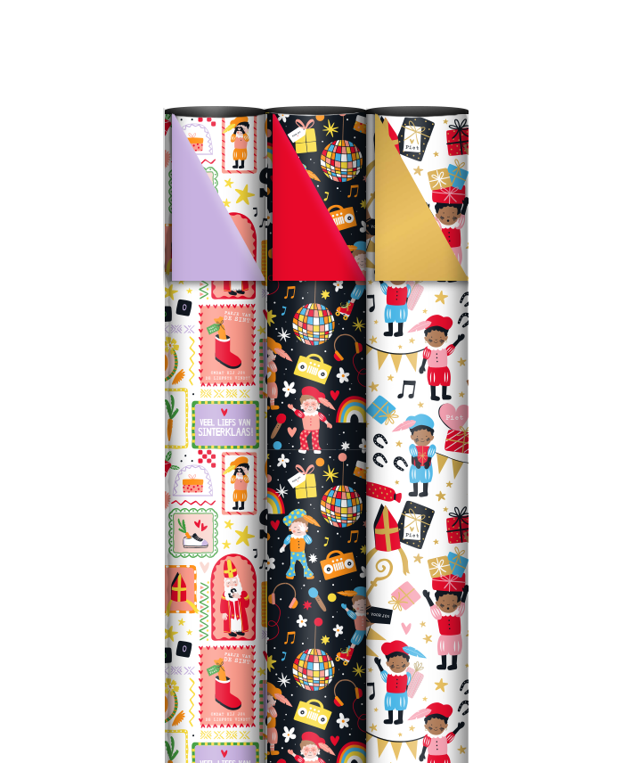 Sinterklaas cadeaupapier 3 rollen