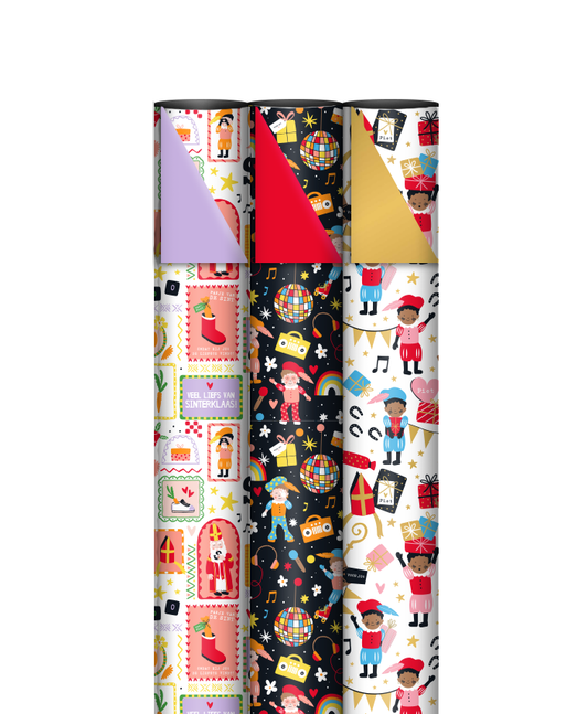 Sinterklaas cadeaupapier 3 rollen