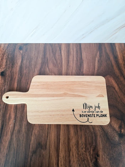 Houten borrelplank voor de juf of meester