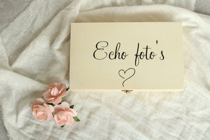 Houten kistje echo foto's bewaren