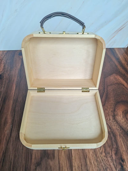 Houten koffertje ik ga bij opa en oma logeren