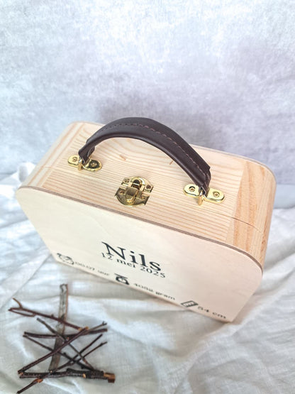 Houten geboortekoffer
