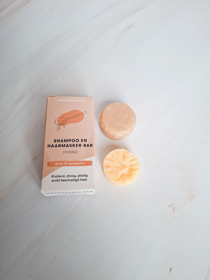 Mini shampoo bar en haarmasker bar honing