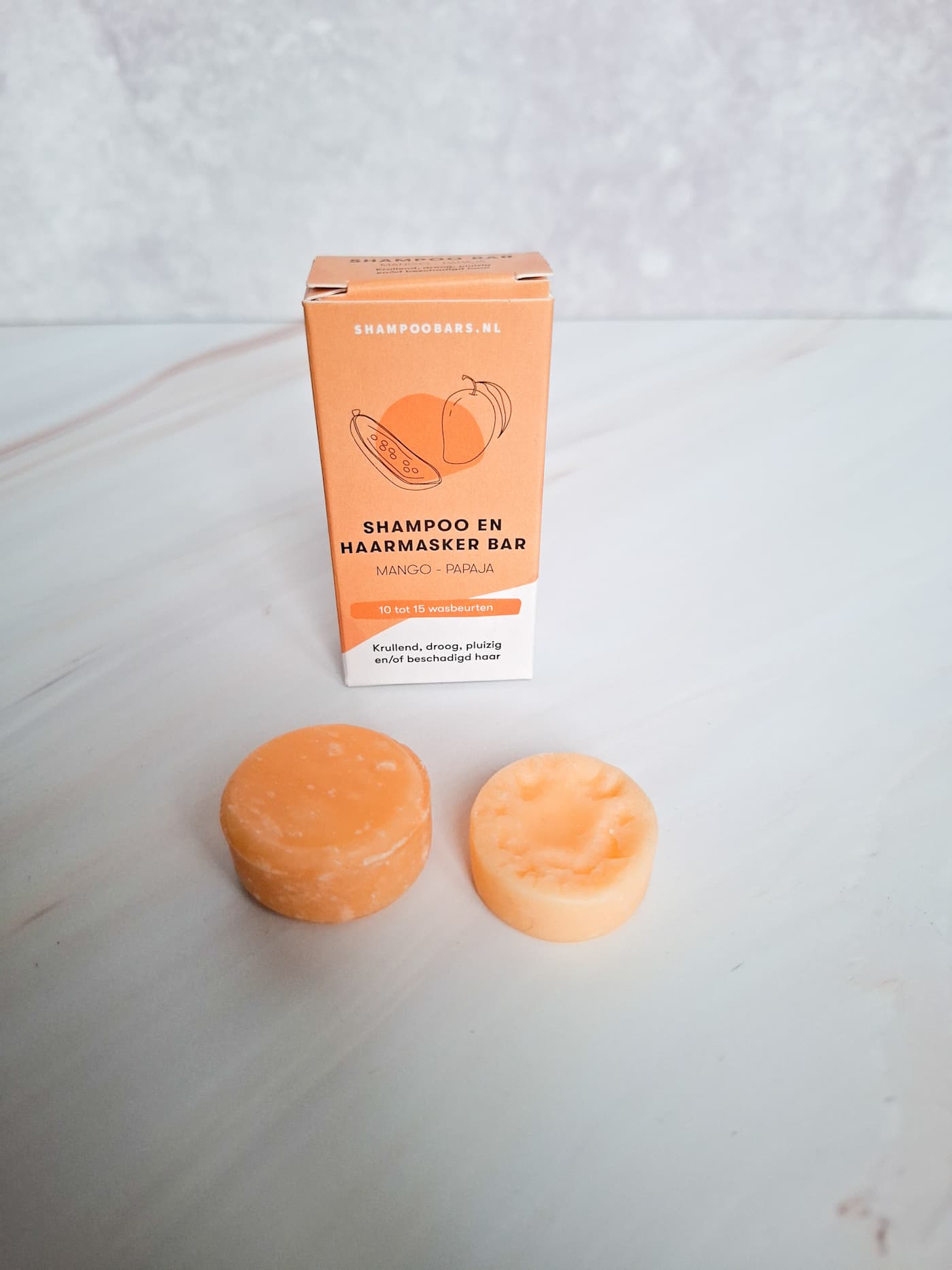 Mini shampoo bar en haarmasker bar mango-papaja