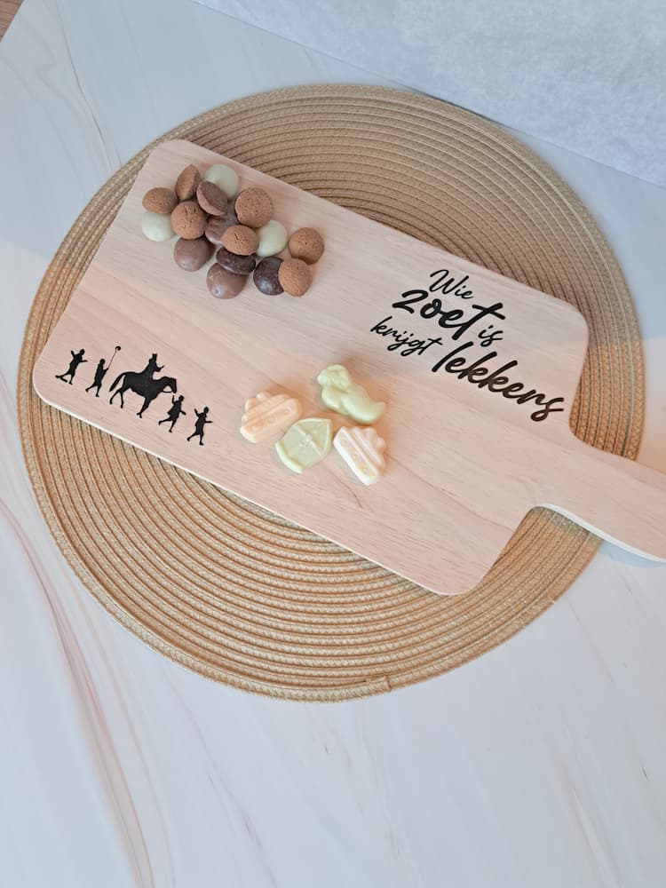Houten borrelplank Sinterklaas